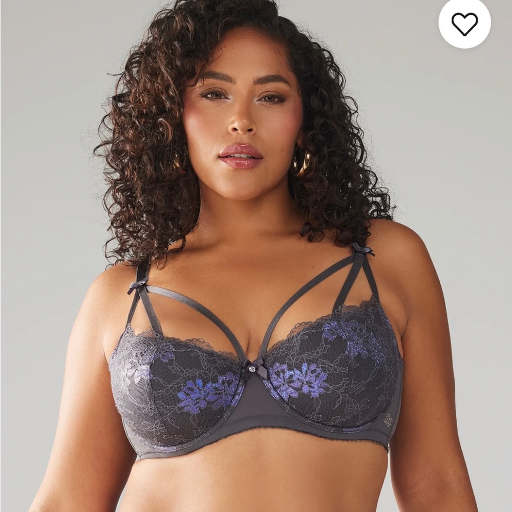 Living in the Clouds Iridescent Lace Caged Demi Bra